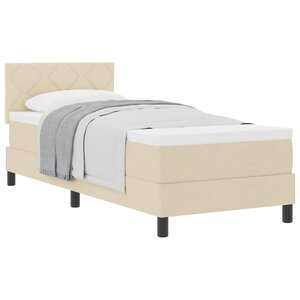 vidaXL Lit à ressorts avec matelas Crème 80 x 200 cm tissu