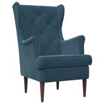 vidaXL Fauteuil Bleu Velours