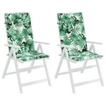 vidaXL Coussins de chaise à dossier haut lot de 2 modèle de feuille