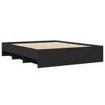 vidaXL Cadre de lit sans matelas noir 150x200 cm bois d'ingénierie