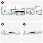vidaXL Ensemble de canapés d'extérieur 6 pc Blanc et crème