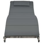 vidaXL Salon de jardin pliable 3 Pièces Résine tressée Gris