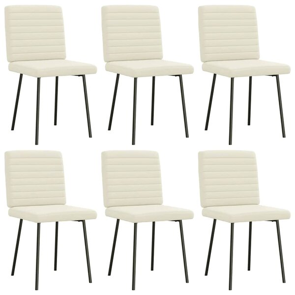 vidaXL Chaises à manger lot de 6 crème velours