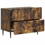vidaXL Cabinet de chevet avec tiroir Chêne fumé 62 x 34 5 x 49 5 cm