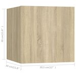 vidaXL Meuble TV mural Chêne sonoma 30 5x30x30 cm