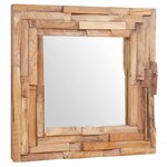 vidaXL Miroir décoratif Teck 60x60 cm Carré