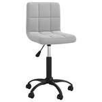 vidaXL Chaise pivotante de bureau Gris clair Velours