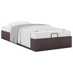 vidaXL Cadre de lit ottoman sans matelas marron foncé 90x190 cm tissu