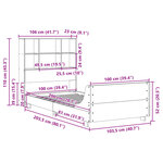 vidaXL Cadre de lit sans matelas cire marron 100x200cm bois pin massif