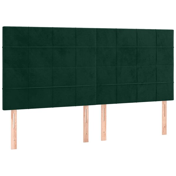 vidaXL Tête de lit Vert foncé 200x5x118/128 cm Velours