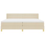 Lit à ressort vidaXL avec matelas crème 200x200 cm en tissu