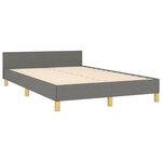 vidaXL Cadre de lit sans matelas gris foncé 120x190 cm tissu