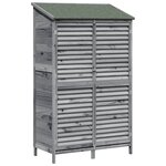 vidaXL Abri de jardin Gris 106 x 56 x 176 5 cm Bois de Sapin Massif