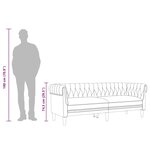 vidaXL Canapé Chesterfield 3 places bleu tissu