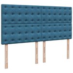 vidaXL Sommier à lattes de lit et matelas Bleu 200x200 cm velours