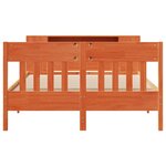 vidaXL Lit bibliothèque sans matelas cire marron 160x200 cm pin massif