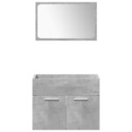 vidaXL Ensemble de meubles de salle de bain 4 Pièces gris béton