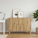 vidaXL Buffet Chêne artisanal 89 x 34 5 x 60 cm Bois d'ingénierie
