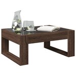 vidaXL Table basse avec LED infini chêne marron 70x53x30 cm