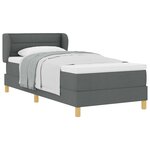 vidaXL Lit à ressorts avec matelas Gris foncé 90 x 190 cm tissu