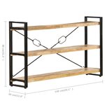 vidaXL Bibliothèque à 3 niveaux 140x30x80 cm Bois de manguier massif
