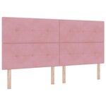 vidaXL Tête de lit Rose 200 cm Velours