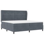 Lit Box Spring vidaXL avec Matelas Gris Foncé 200x200 cm Velours