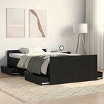 vidaXL Cadre de lit sans matelas Chêne noir 90x200 cm Bois d'ingénierie
