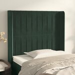 vidaXL Tête de lit avec oreilles Vert foncé 83x16x118/128 cm Velours