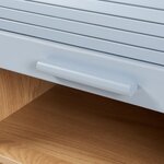 Armoire de bureau 80 x 60 x 40 cm étagère meuble de rangement basse meuble de rangement à rideau bambou gris 03_0008865