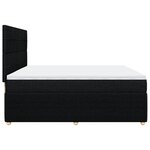 vidaXL Sommier à lattes de lit avec matelas Noir 200x200 cm Tissu