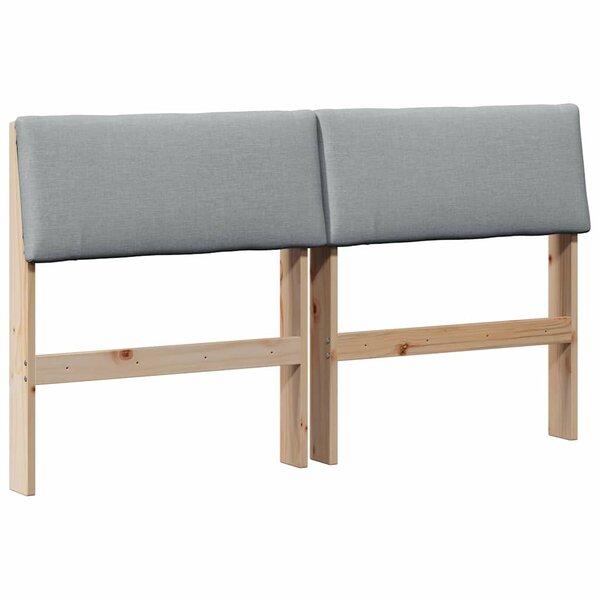 vidaXL Tête de lit capitonnée Gris clair 140 cm Pin massif