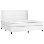 vidaXL Sommier à lattes de lit matelas LED Blanc 200x200 cm Similicuir