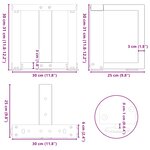 vidaXL Pieds de table basse en T  2 pièces  blanc  30 x 25 x (30-31) cm  acier