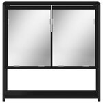 vidaXL Armoire à miroir de salle de bain noir bois d'ingénierie
