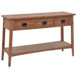 vidaXL Table console bois de sapin massif 126 x 40 x 77 5 cm Marron