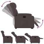 vidaXL Fauteuil inclinable électrique marron foncé tissu