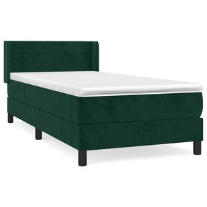 vidaXL Sommier à lattes de lit avec matelas Vert foncé 90x200 cm