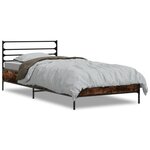 vidaXL Cadre de lit sans matelas chêne fumé 100x200 cm