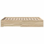 vidaXL Cadre de lit avec tiroirs chêne sonoma 120x190 cm en bois d'ingénierie