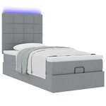 vidaXL Cadre de lit ottoman et matelas gris clair 90x190 cm tissu