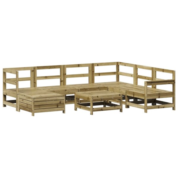 vidaXL Salon de jardin 8 Pièces bois de pin imprégné