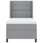 vidaXL Lit à ressorts avec matelas Gris clair 90 x 200 cm tissu