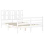 vidaXL Cadre de lit sans matelas blanc 120x200 cm bois massif