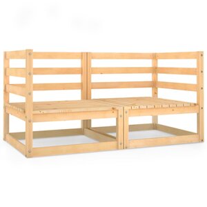 vidaXL Canapé à 2 places de jardin Bois de pin solide