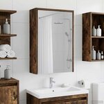 vidaXL Armoire Miroir de Salle de Bain Chêne fumé 43 x 16 x 62.5 cm