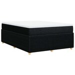 vidaXL Sommier à lattes de lit avec matelas Noir 160x200 cm Tissu
