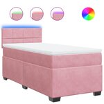 vidaXL Sommier à lattes de lit avec matelas Rose 90x190 cm Velours