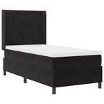 Lit à ressort avec matelas vidaXL Noir 100x200 cm Velours