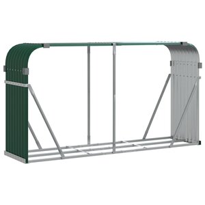 vidaXL Porte-bûches vert 180x45x100 cm acier galvanisé